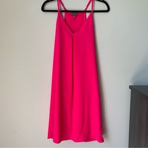 SMALL VINCE CAMUTO TANK DRESS SPAGHETTI STRAP PLEAT PINK KNEELNGTH SUMMER SPLASH